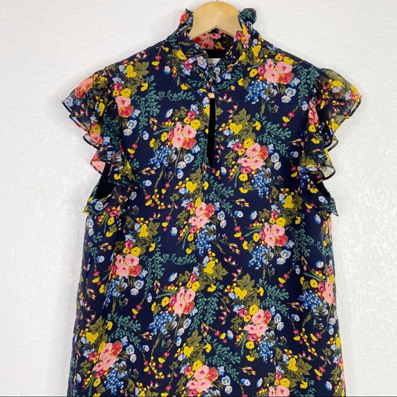 Madewell x No 6 Multi Color Floral 100% Silk Beacon Dress - Picture 3 of 7